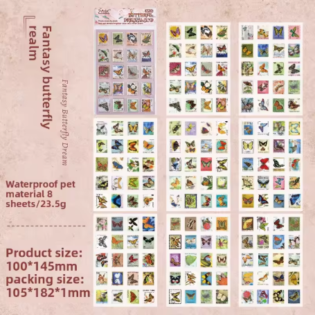 Stickers estampillas-8 hojas