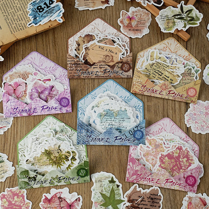 Stickers stained paper-30 pzas