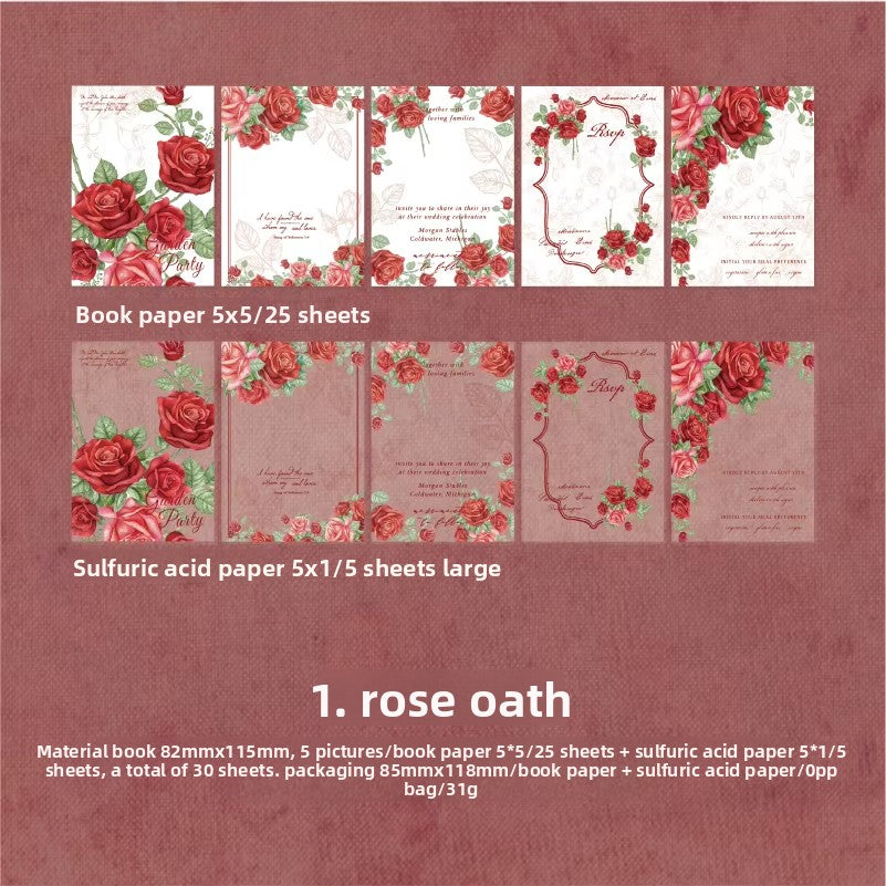 Block decopaper roses-30 pzas