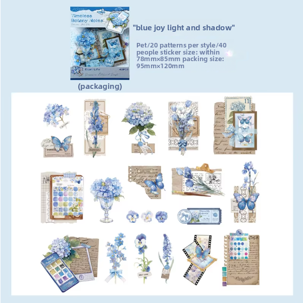Stickers timeless botany notes-40 pzas