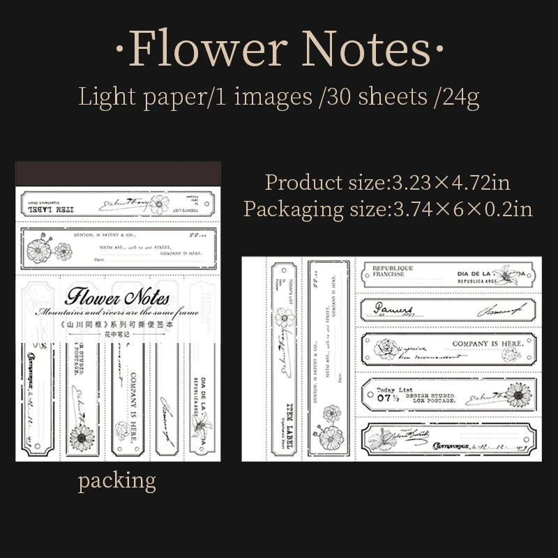 Notepads vintage precortados-30 hojas