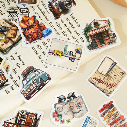 Cajita de stickers travel memories-46 pzas