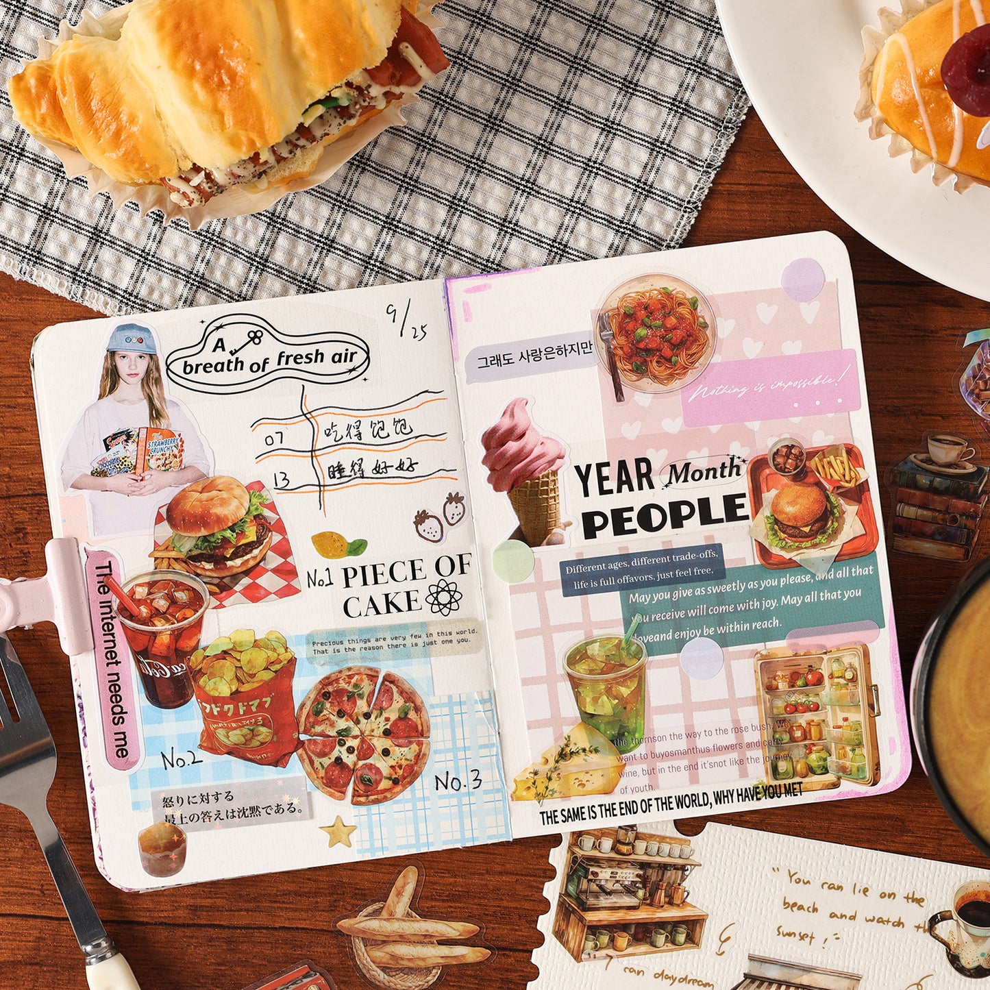 Stickers alimentos y lugares-25 pzas