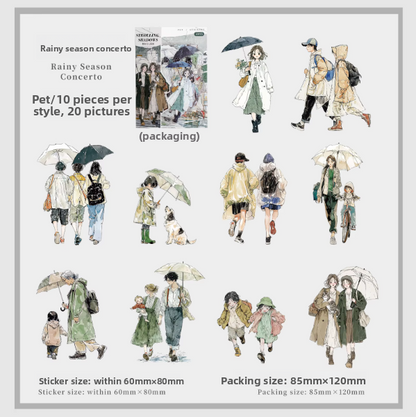 Stickers strolling shadows-20 pzas