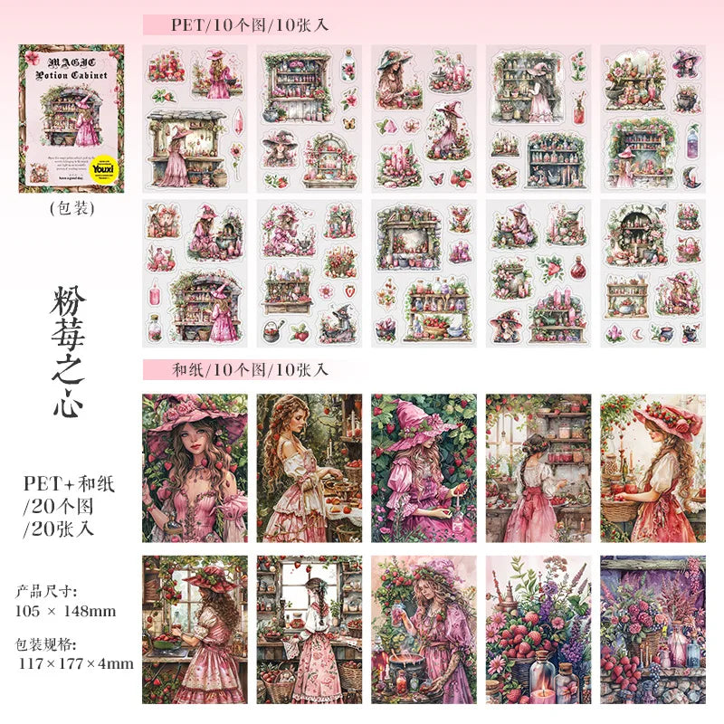 Libros de stickers potion gabinet-20 hojas