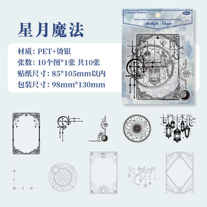 Stickers silver foil encaje-10 unidades