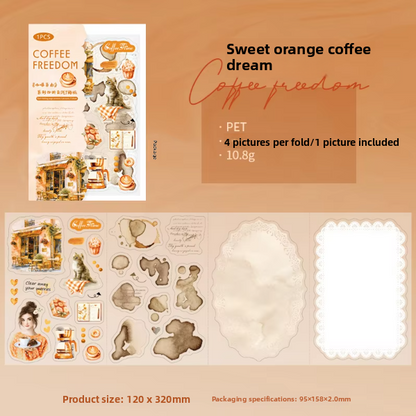 Stickers coffee freedom-4 pzas
