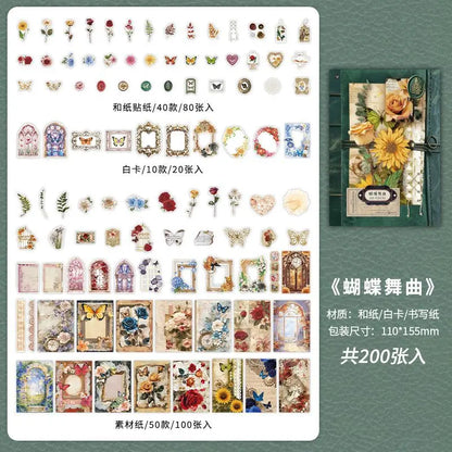 Set de papeleria old memories-200 pzas