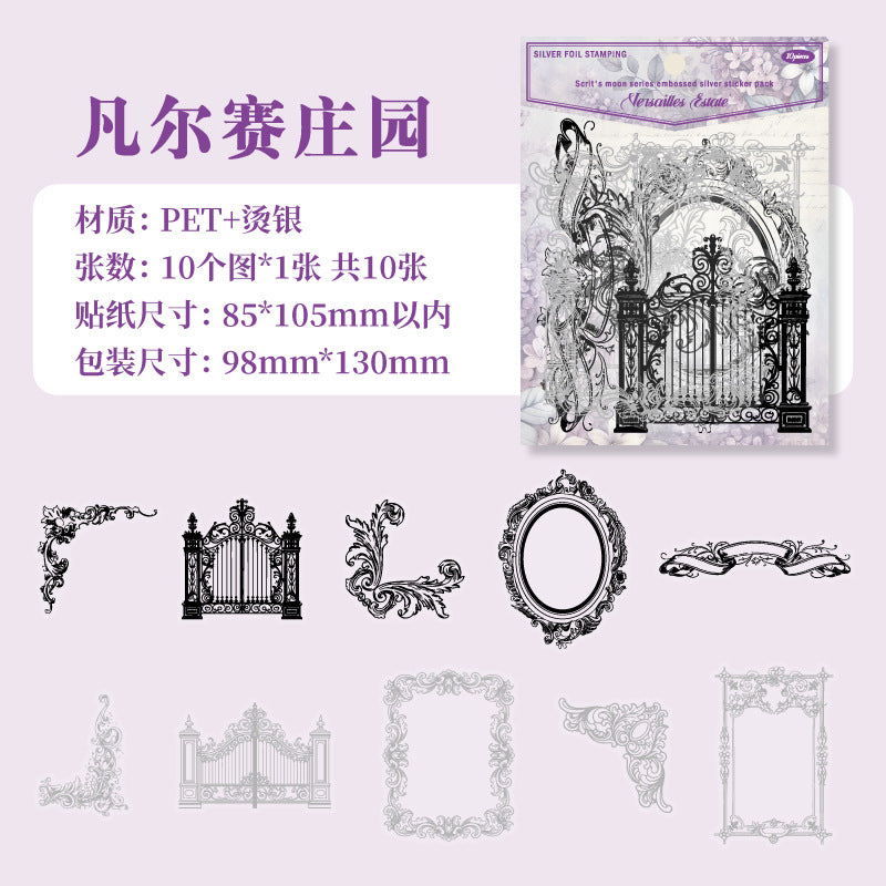 Stickers silver foil encaje-10 unidades