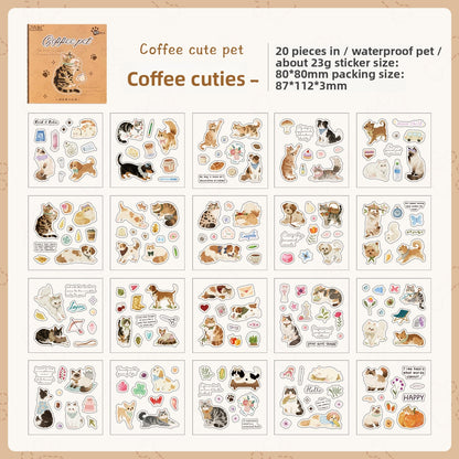 Mini librito de stickers cat dog-20 hojas