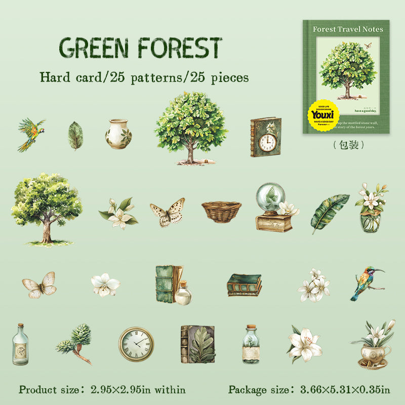 Stickers forest travel notes-25 pzas