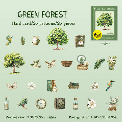Stickers forest travel notes-25 pzas