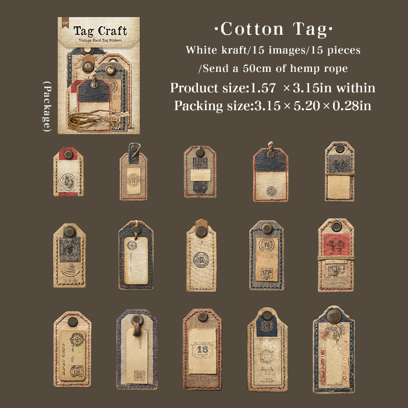 Stickers tag vintage-15 pzas