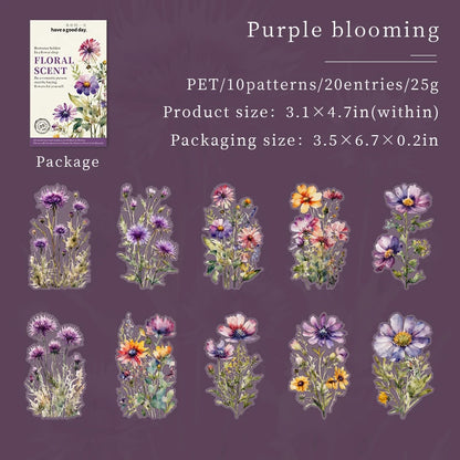 Stickers pet flores grandes-20 pzas