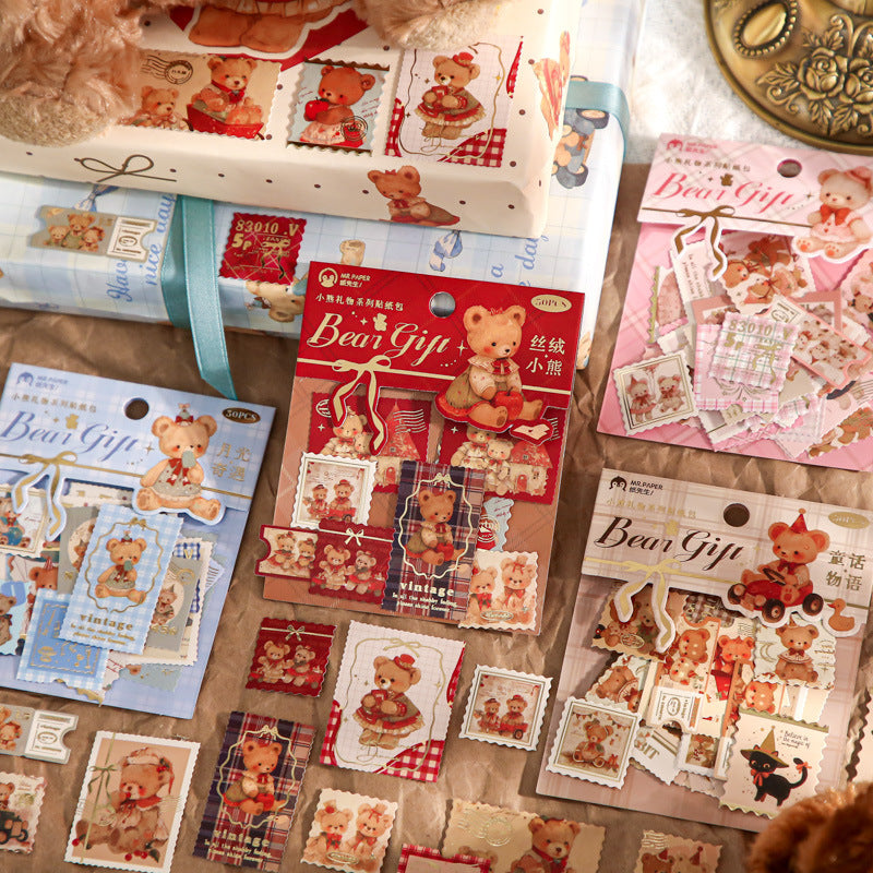 Stickers bear gift-15 pzas