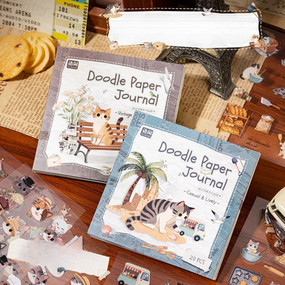 Librito de stickers Doodle paper journal-20 hojas