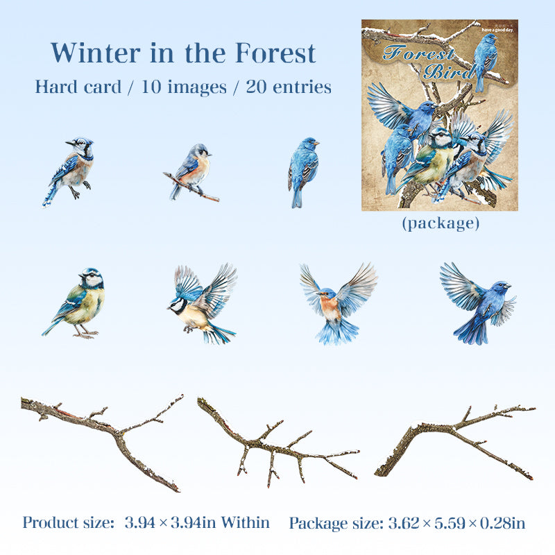 Stickers forest bird-20 pzas