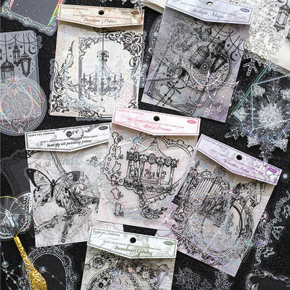 Stickers silver foil encaje-10 unidades