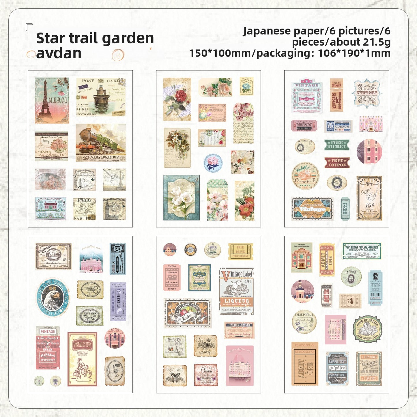 Stickers film cut-6 planchas