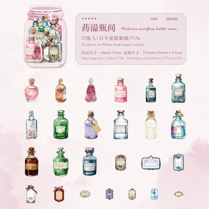 Stickers botellitas-25 pzas