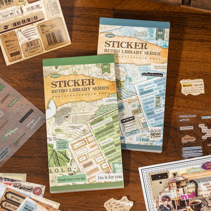 Block de stickers retro librery-24 pzas