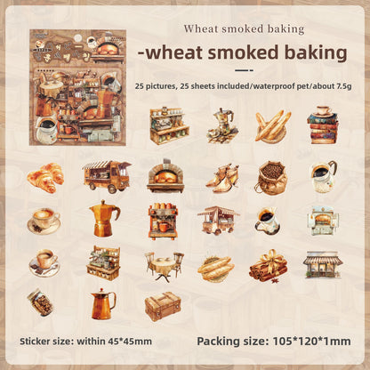 Stickers alimentos y lugares-25 pzas