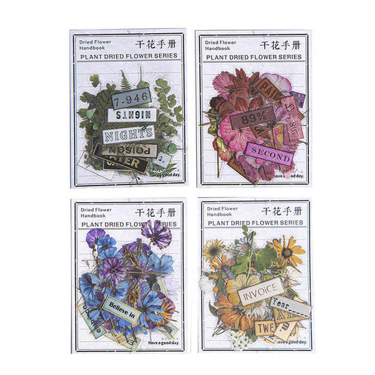 Stickers flores secas-50 pzas
