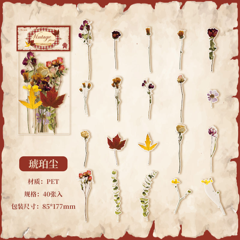 Stickers vintage plant-40 pzas