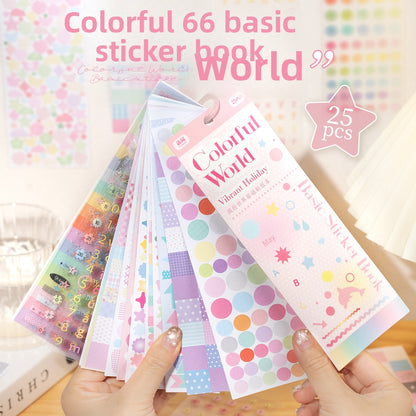Block de stickers colorful world-25 hojas