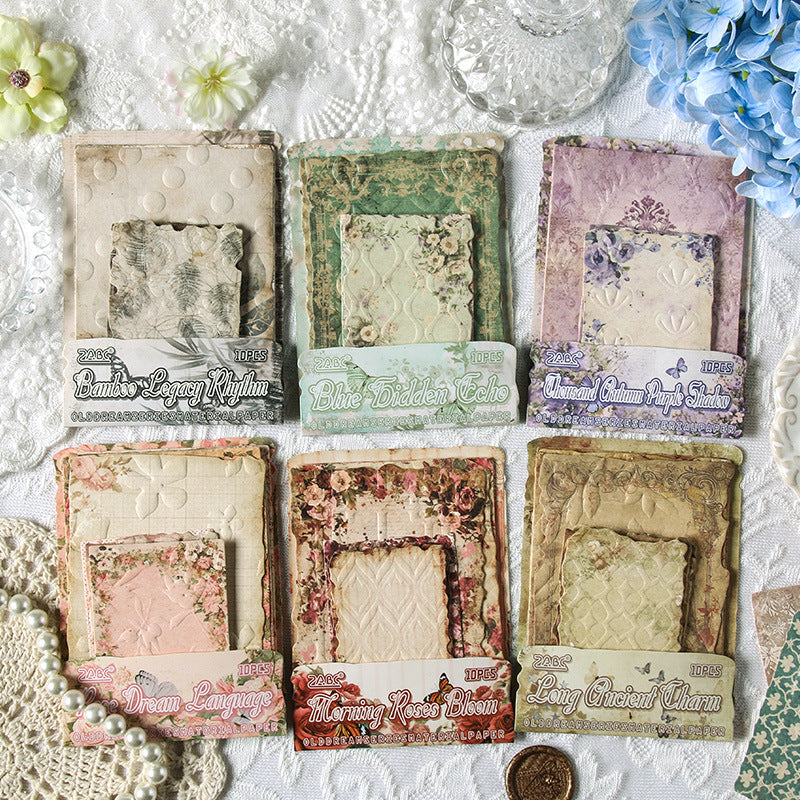 Papel texturizado vintage-10 pzas
