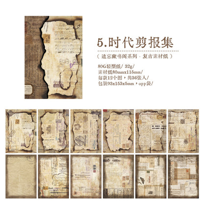 Papel vintage quemado-36 pzas