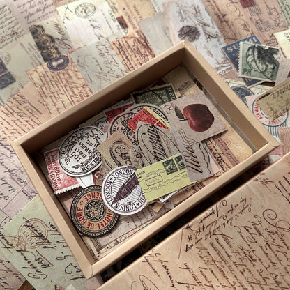 Box de papeles vintage-200 pzas