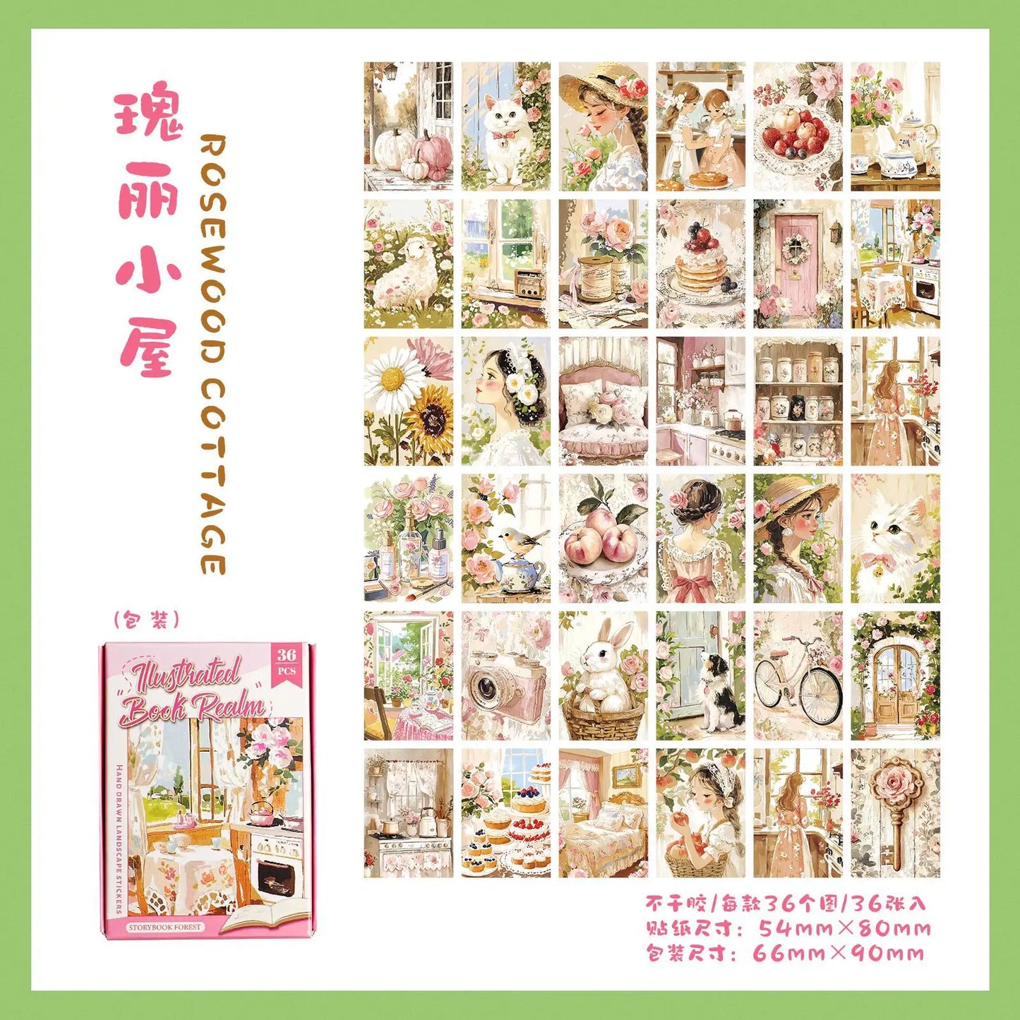 Stickers illustrated book-36 pzas