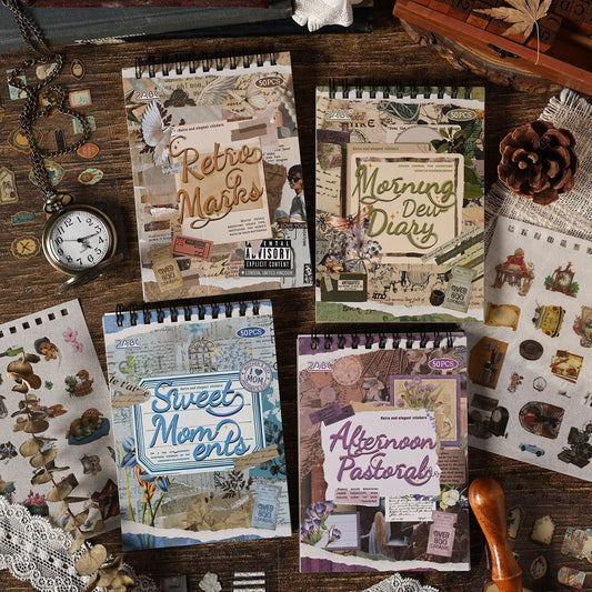 Block de stickers pet+washi-50 hojas