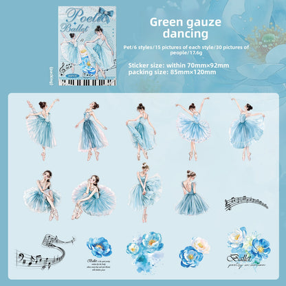 Stickers poetic ballet-30 pzas