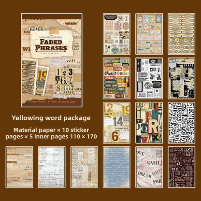 Block de stickers y papeles-15 hojas