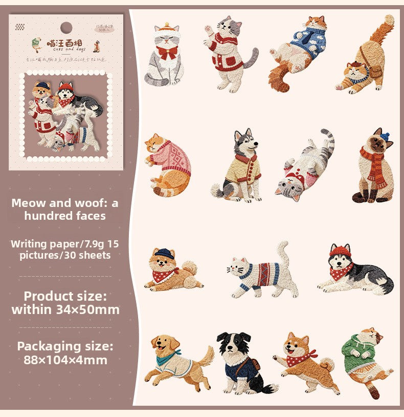 Stickers animales de cartonaje-30 pzas
