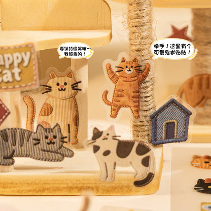 Block stickers cute denim cat-24 hojas