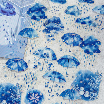 Stickers blue holograficos-30 pzas