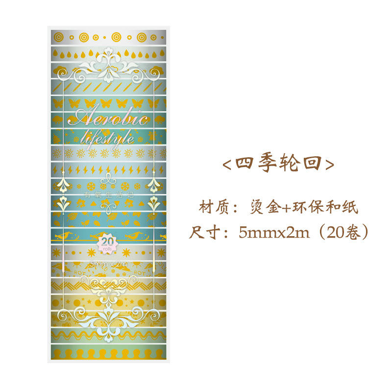 Washitape thin con foil-20 pzas