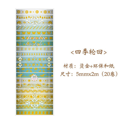 Washitape thin con foil-20 pzas