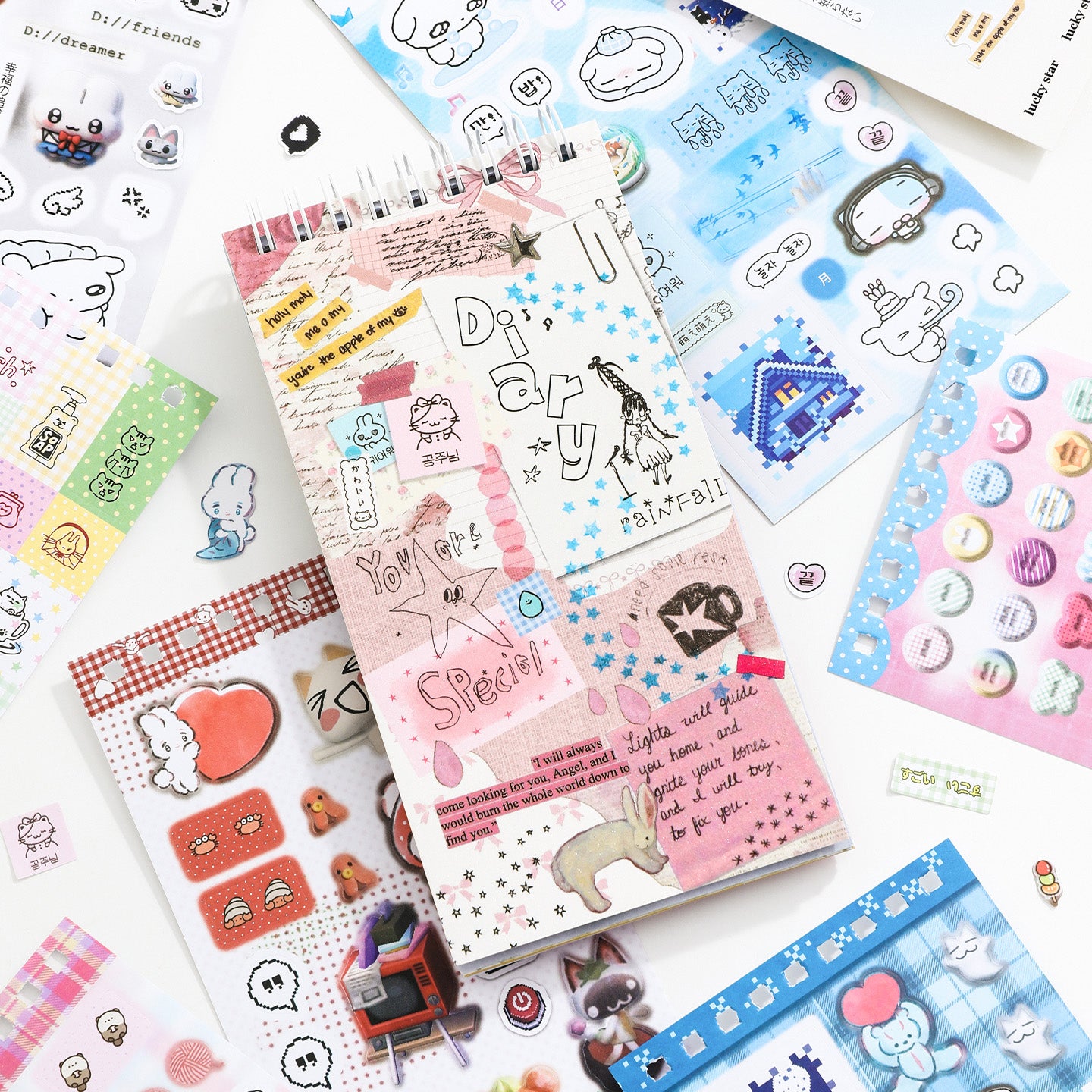 Block de stickers aestetic-20 hojas