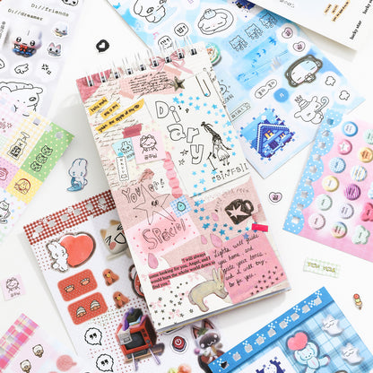 Block de stickers aestetic-20 hojas