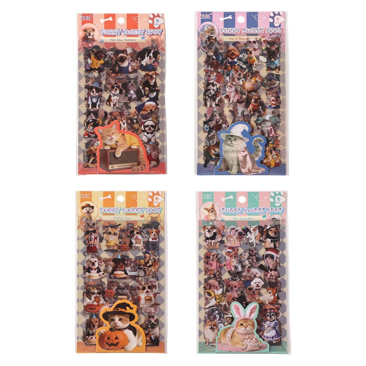 Stickers furry sweet-6 pzas