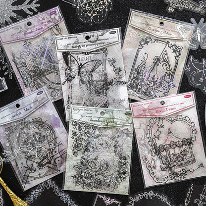 Stickers silver foil encaje-10 unidades