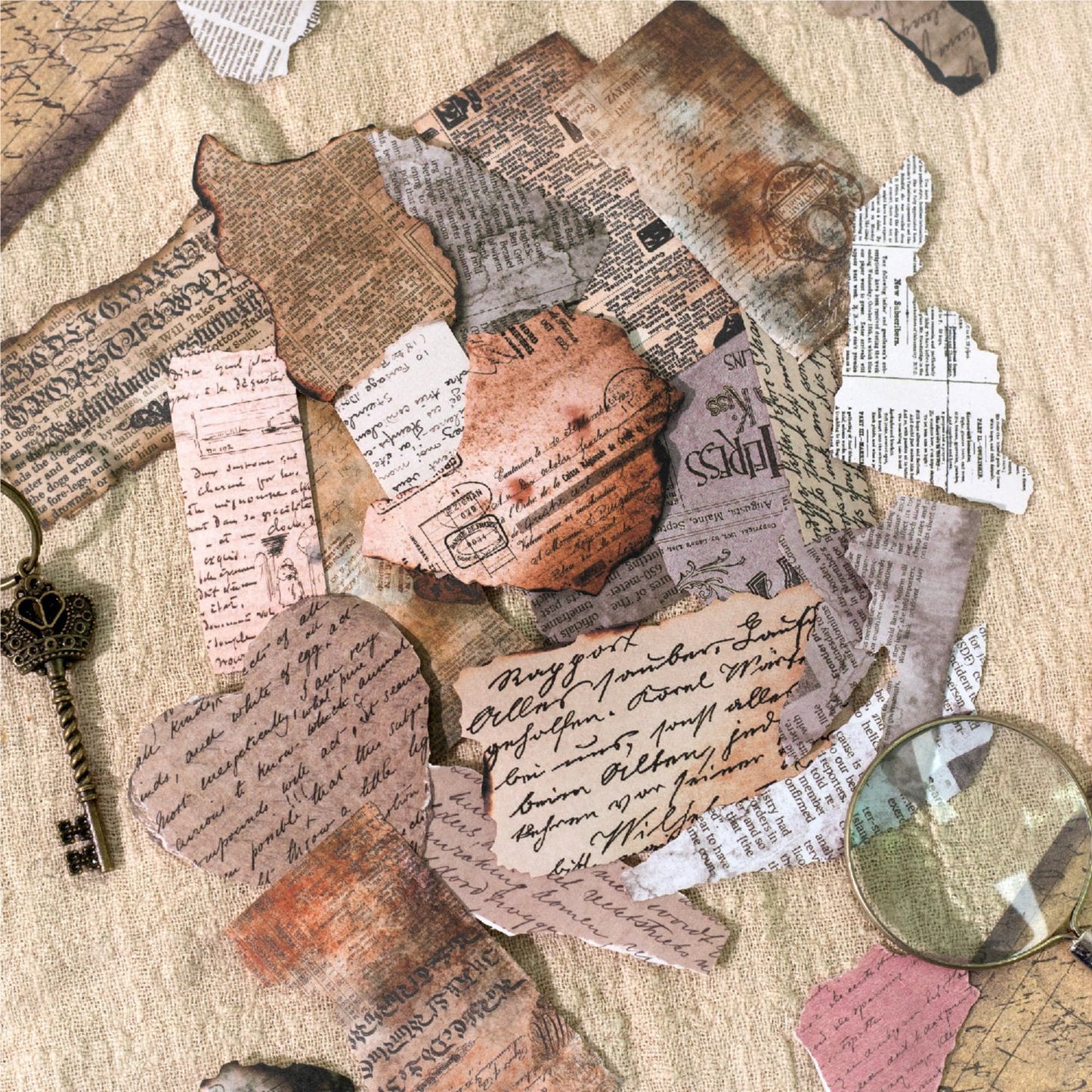 Sticker papeles rotos quemados-15 pzas