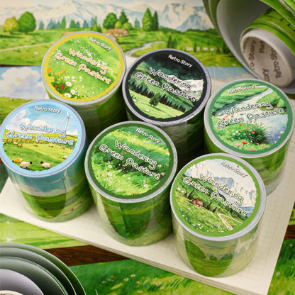 Washitape waandering green pasture-2 metros