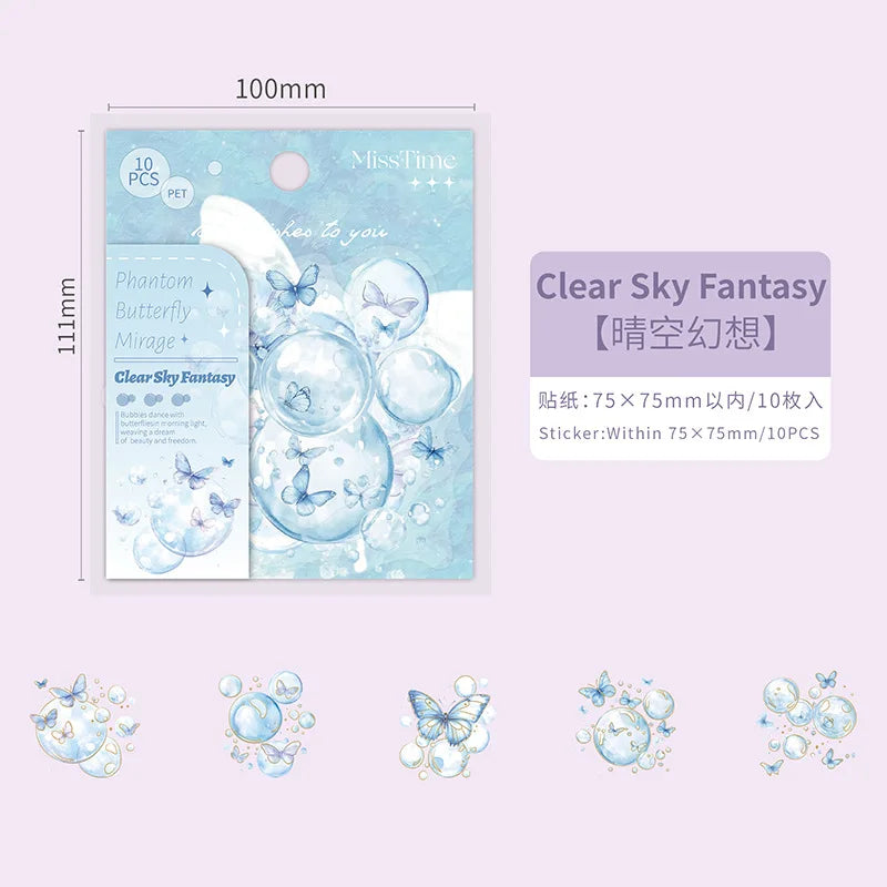 Stickers burbujas butterfly-10 pzas