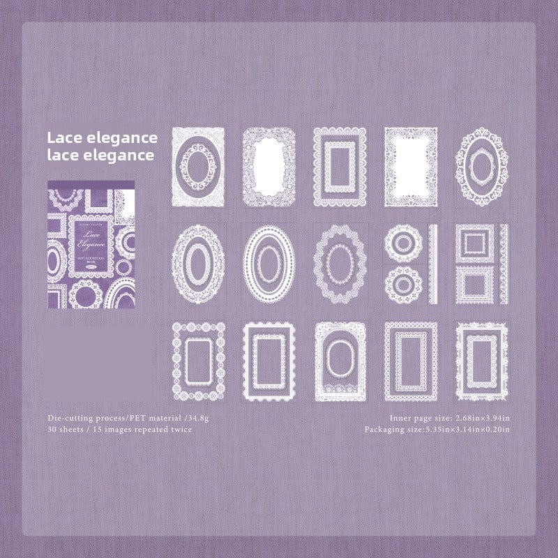 Block stickers pet encaje-30 pzas