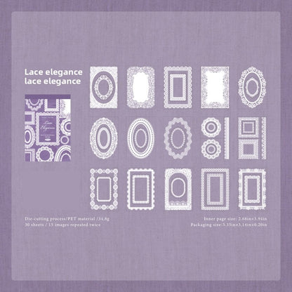 Block stickers pet encaje-30 pzas